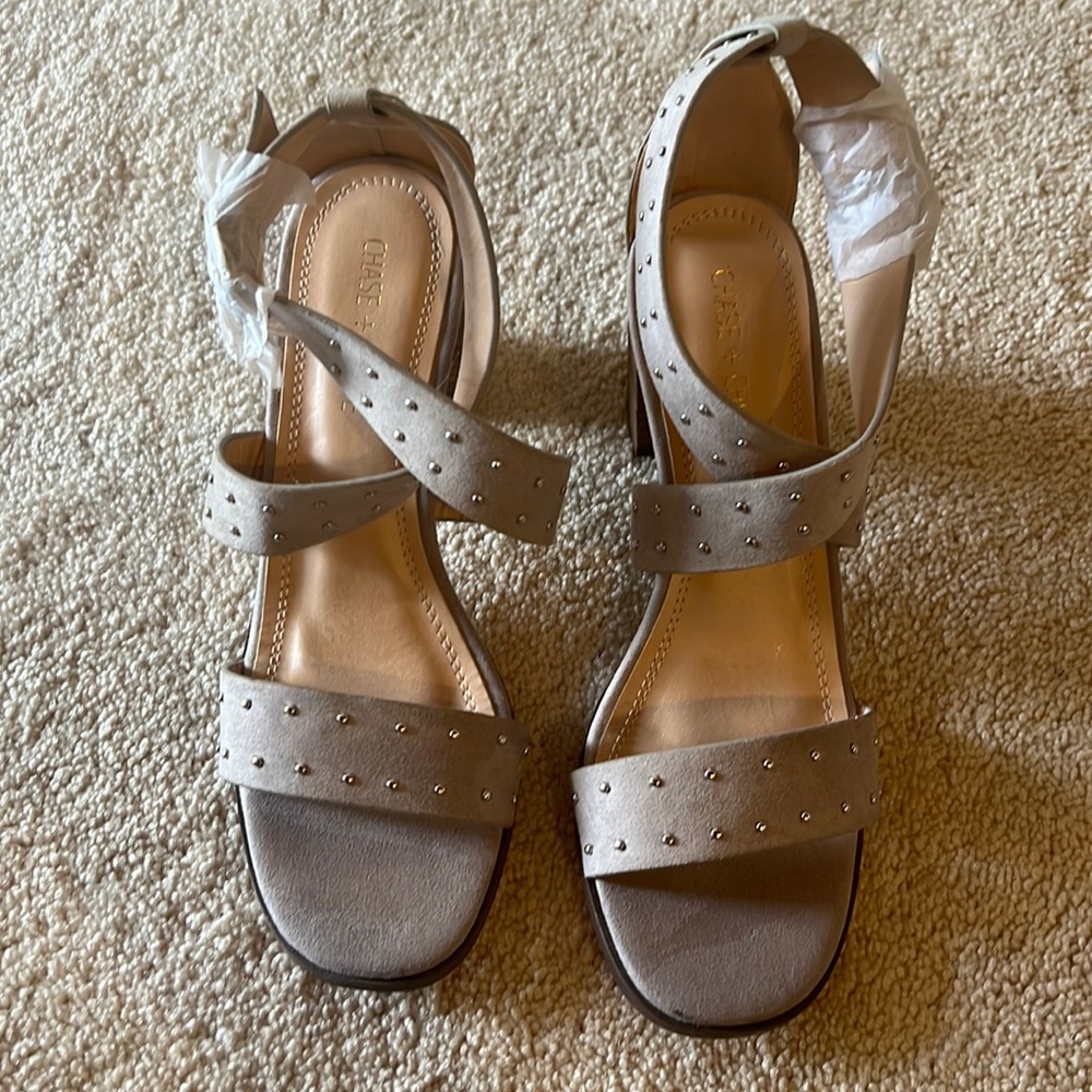 Chase + Chloe Pansy Studded Sandal Heel - Picture 3 of 8